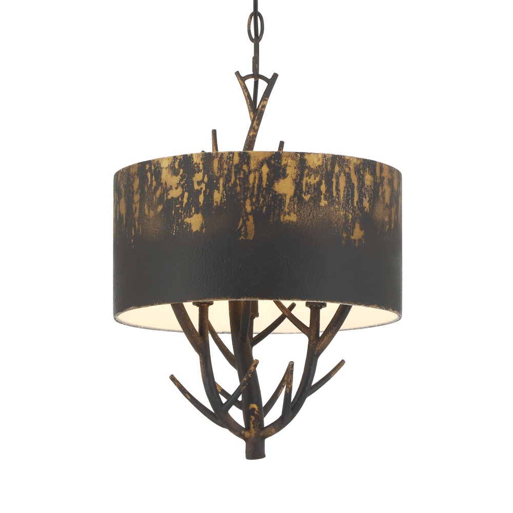 Wry Lighting Arboreal 3-light Pendant in Antique Black Iron